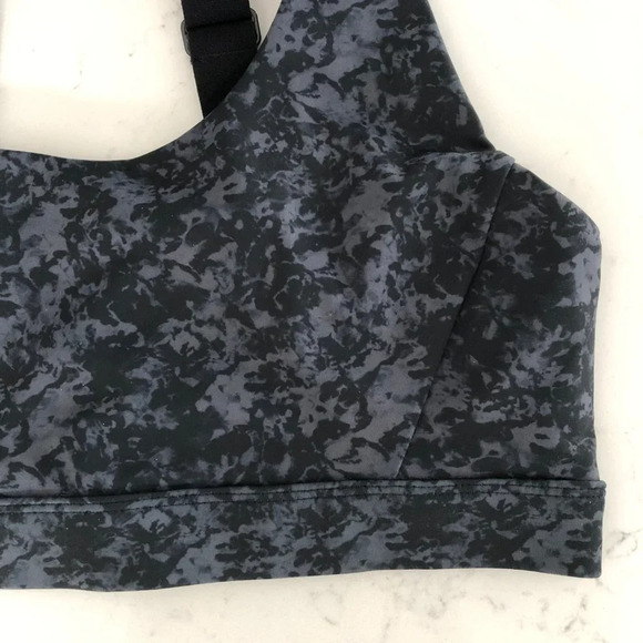 Lole Activewear Med/High Impact Moulded Cups Print Sports Bra Top Gray Blk Sz M - Picture 2 of 10